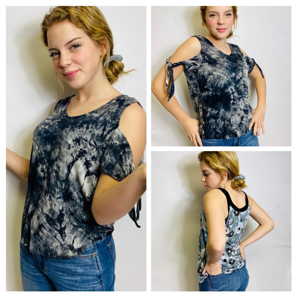 SALE🌺Tie-dye cutout shoulders w/ ties